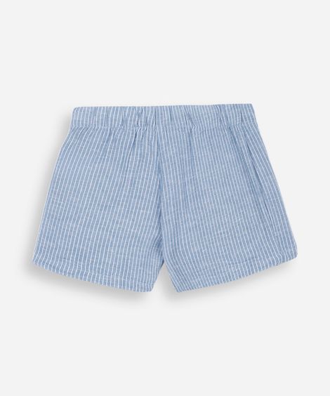 short saia infantil com linho listrado colorido