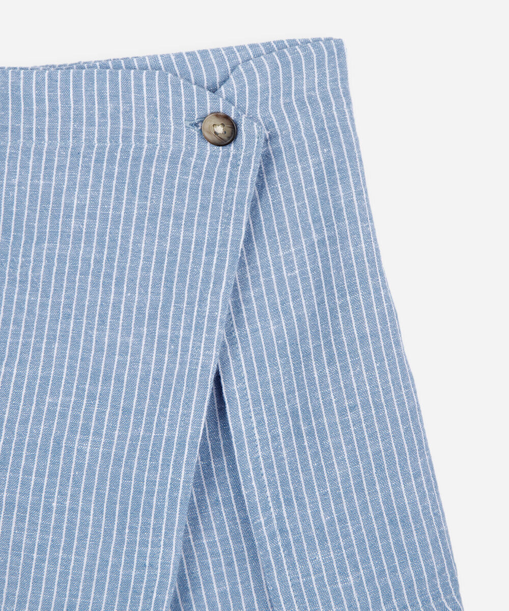 short saia infantil com linho listrado colorido