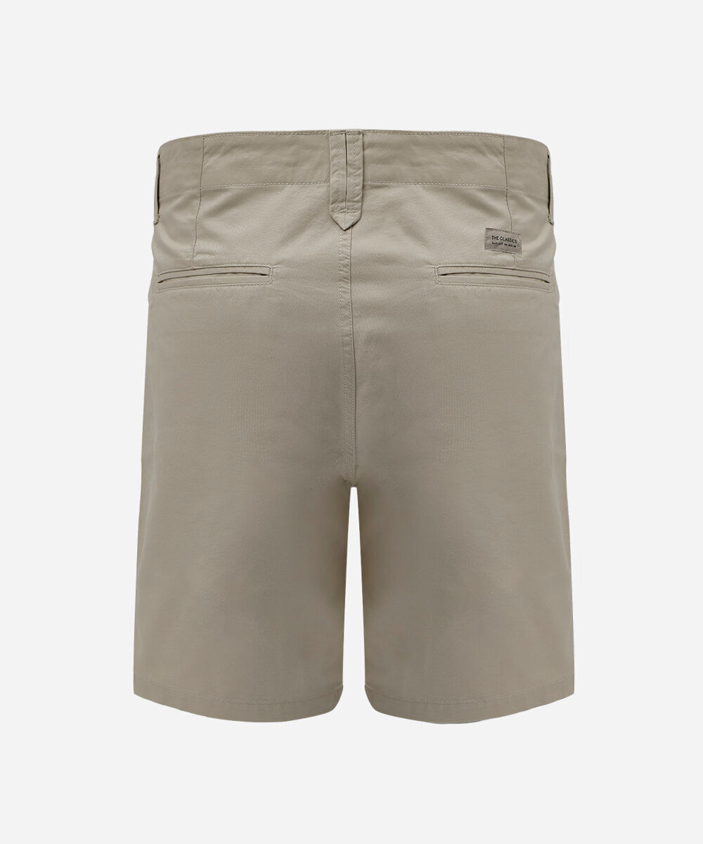 bermuda masculina reta chino bege
