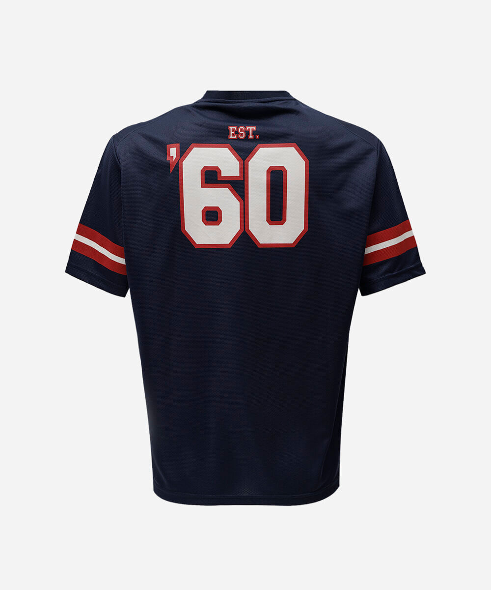 camiseta esportiva masculina gola v manga curta patriots nfl azul