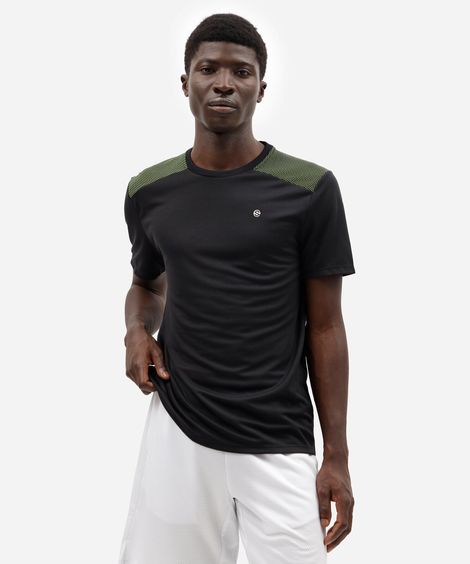 camiseta masculina esportiva com recorte verde
