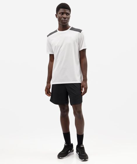short masculino esportivo texturizado com recorte preta