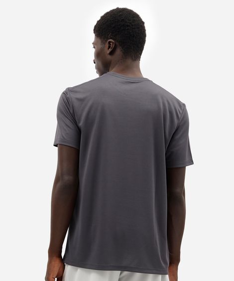 camiseta masculina esportiva com recorte cinza