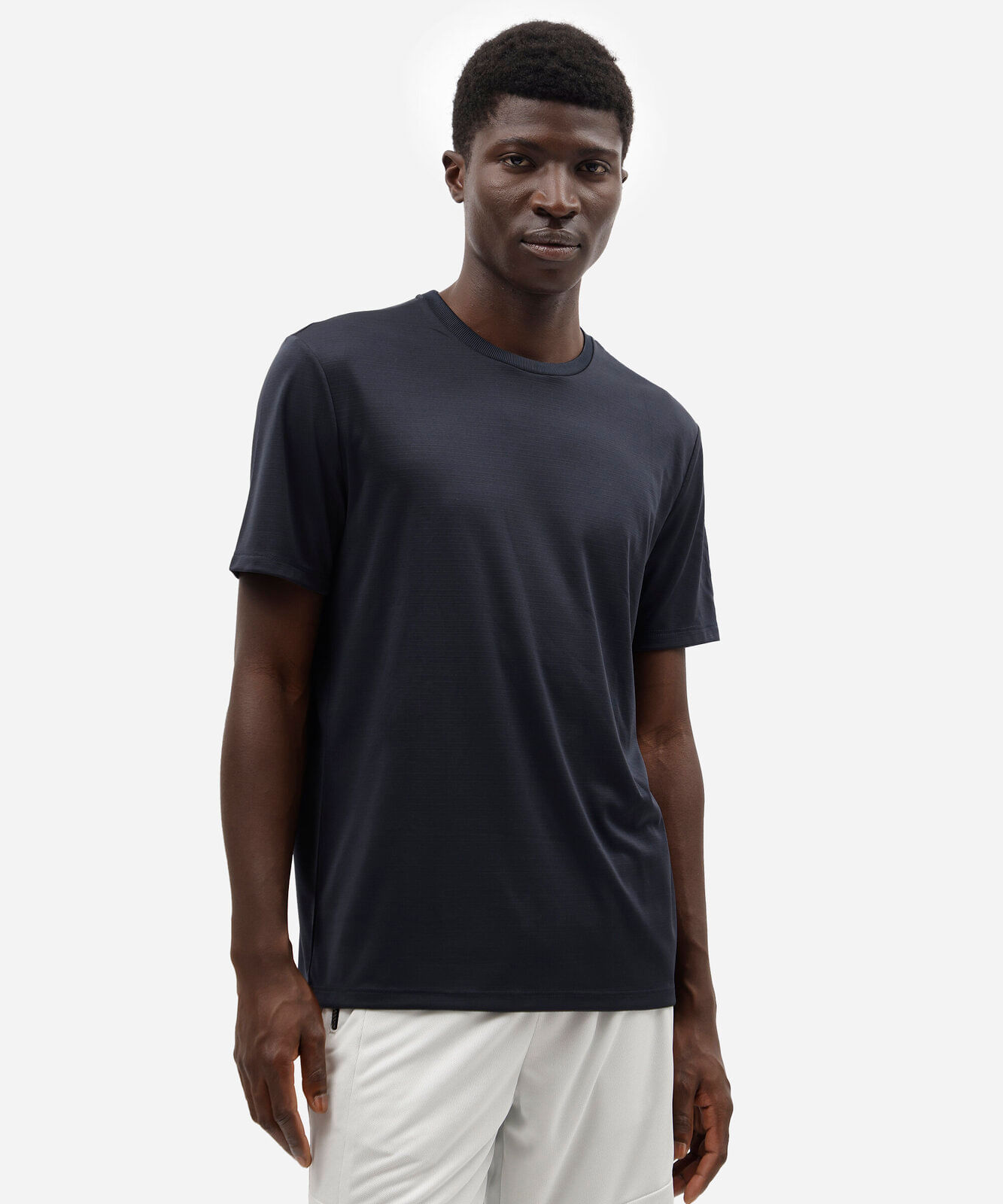 camiseta esportiva masculina texturizada azul