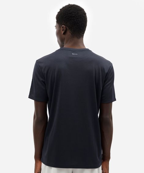 camiseta esportiva masculina texturizada azul
