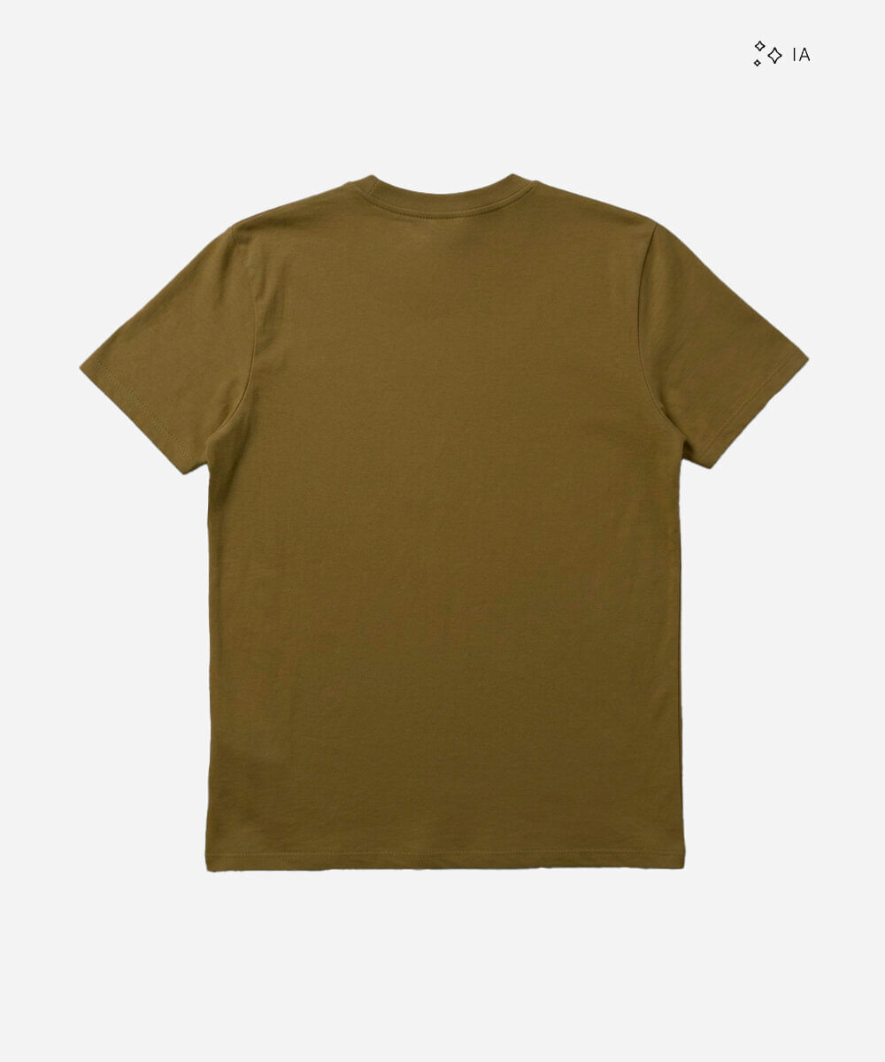 camiseta básica feminina de algodão manga curta estampada verde
