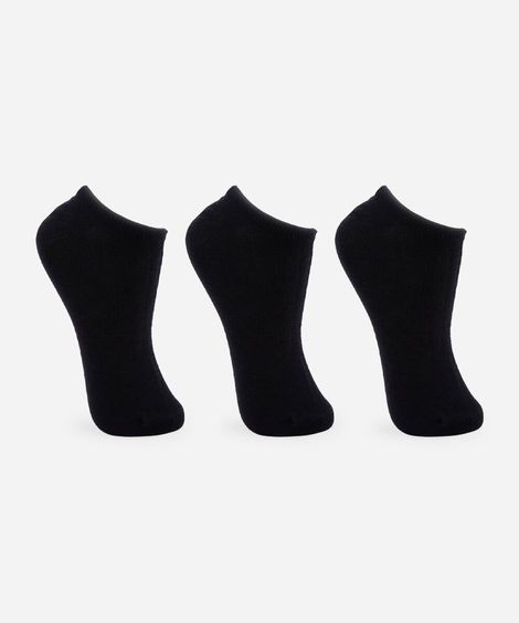 kit de 3 meias invisíveis masculinas preto