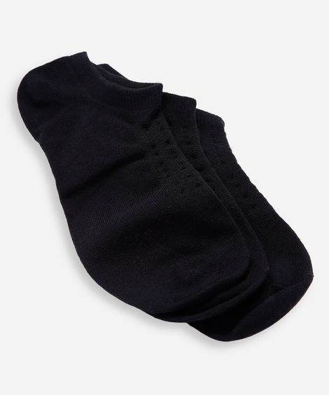 kit de 3 meias invisíveis masculinas preto