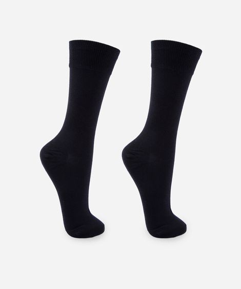 kit de 2 meias cano alto masculinas social lupo preto