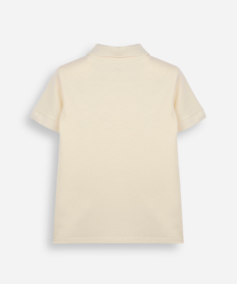 polo de algodão infantil âncora amarela