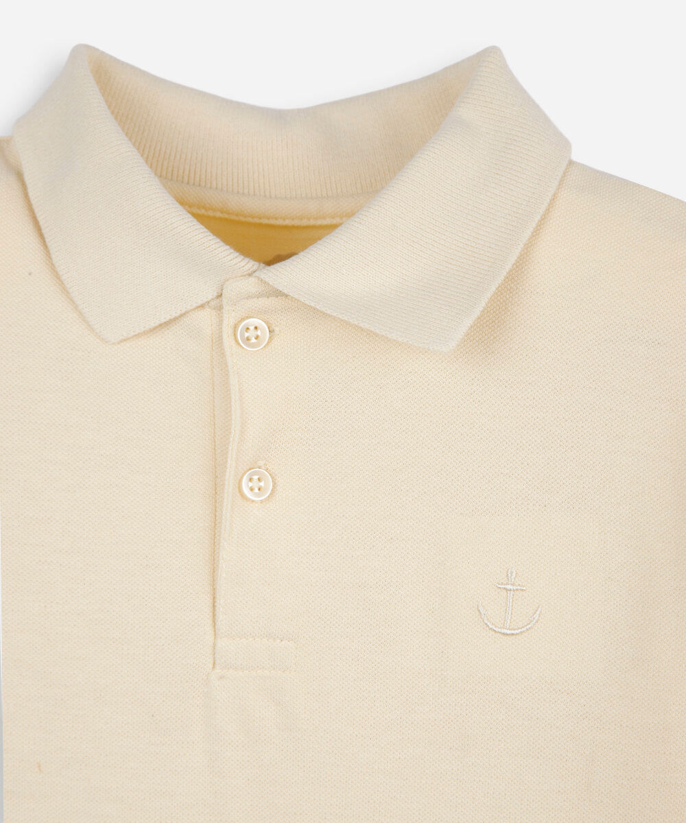 polo de algodão infantil âncora amarela