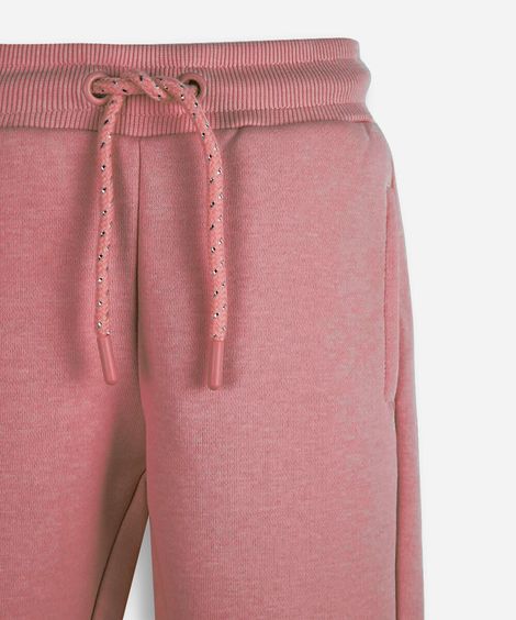 calça infantil jogger básica moletom rosa