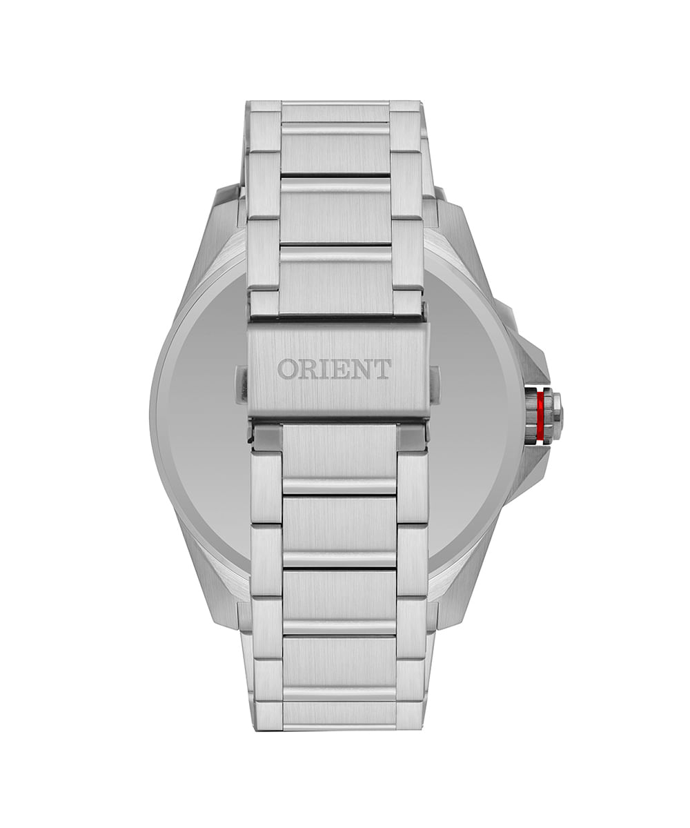 relógio masculino orient solartech analógico calendário mbss1500 g2sx prateado