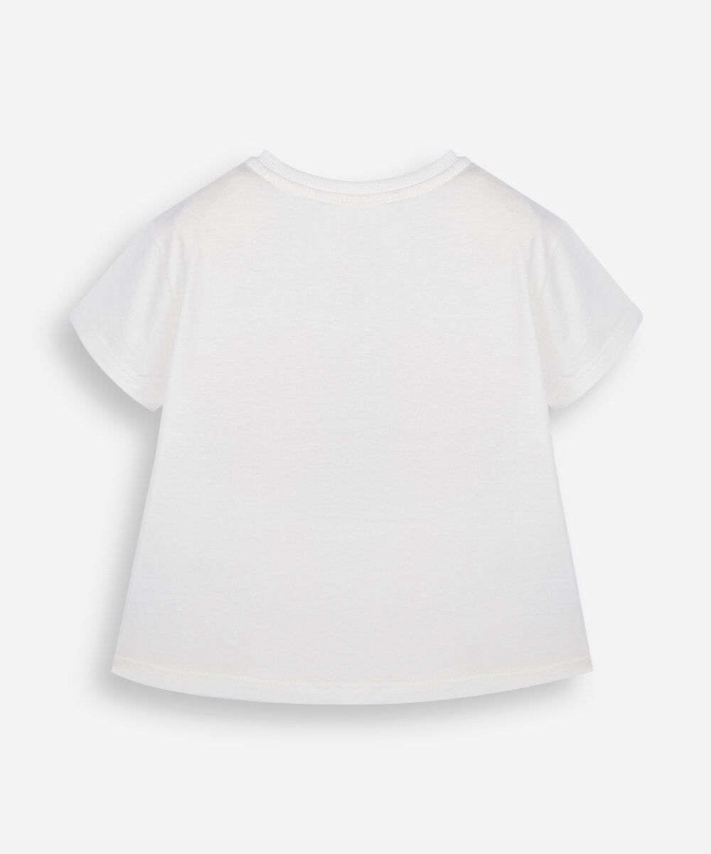 camiseta infantil de algodão manga curta capivara off white