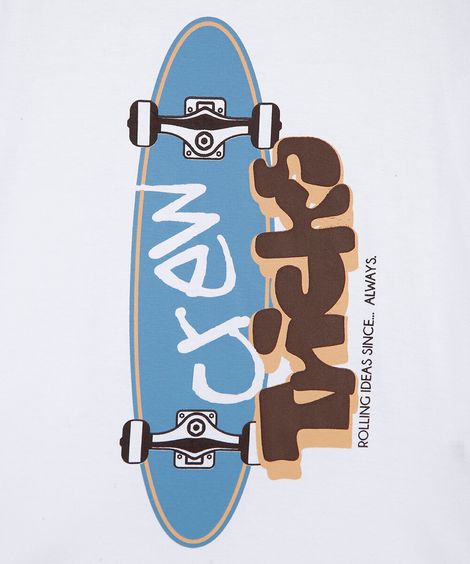 camiseta infantil de algodão manga curta estampada off white