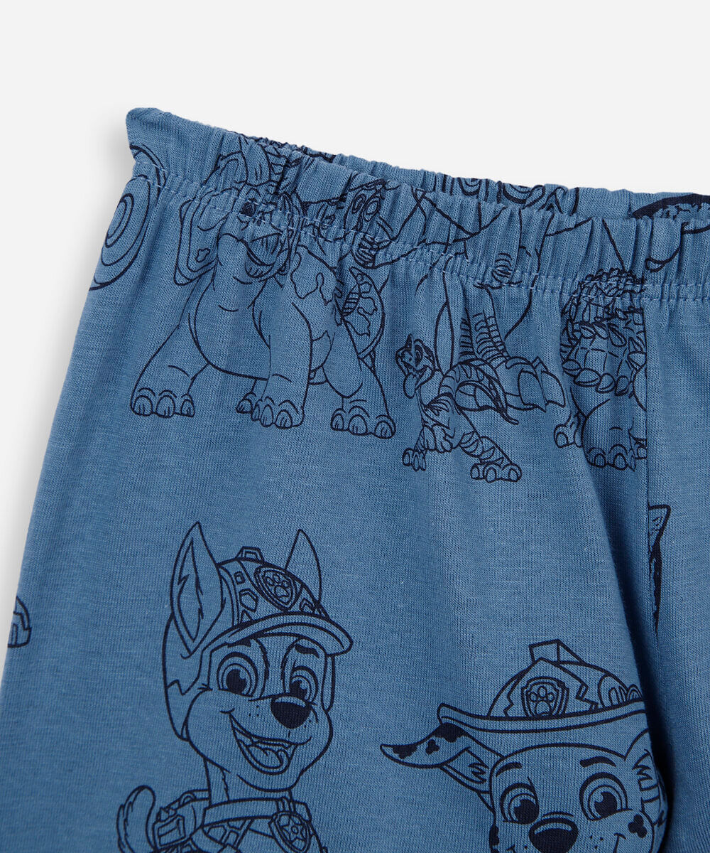 kit de 2 pijamas curtos infantis de algodão patrulha canina colorido