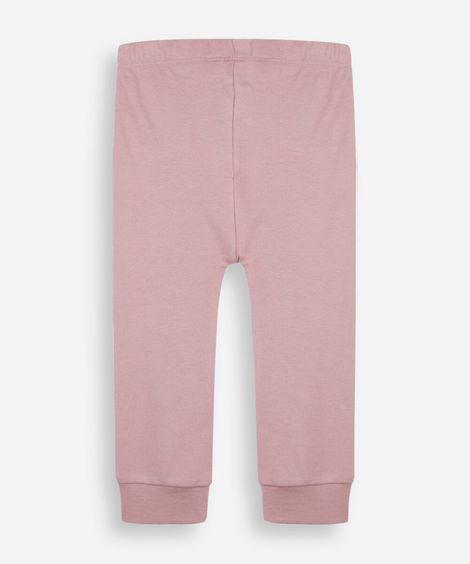 calça infantil de algodão cós elástico rosa