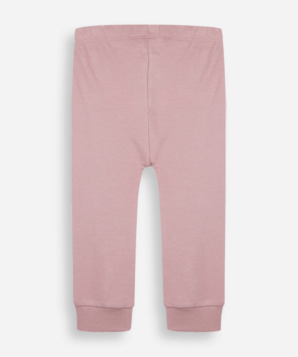 calça infantil de algodão cós elástico rosa