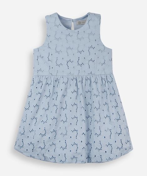 vestido balonê infantil de laise  azul