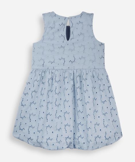 vestido balonê infantil de laise  azul