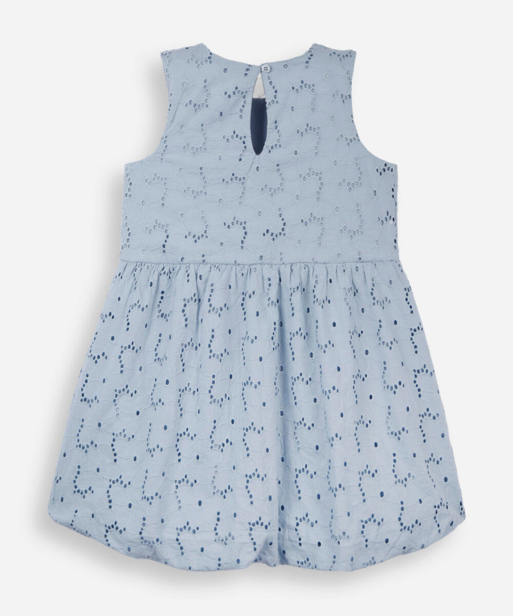 vestido balonê infantil de laise  azul