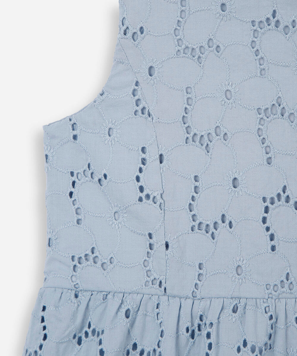 vestido balonê infantil de laise  azul