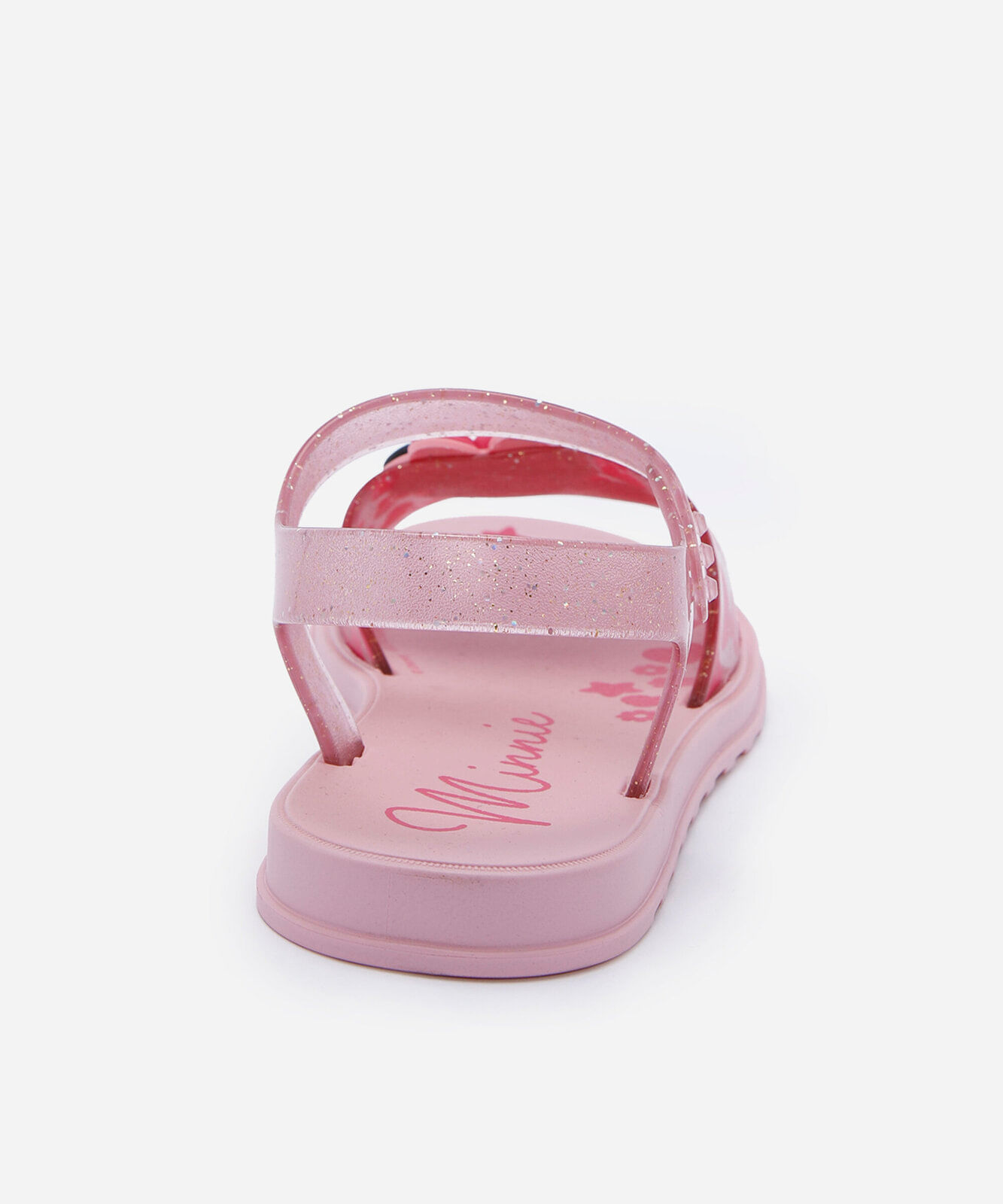 sandália infantil com glitter minnie grendene rosa