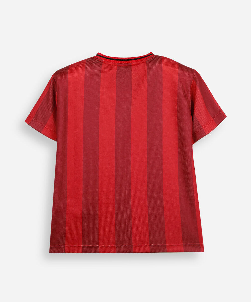 camiseta infantil manga curta homem aranha miles morales listrada vermelha
