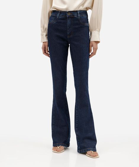 calça boot cut feminina jeans sawary azul