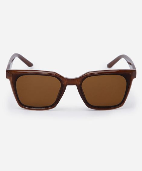 óculos de sol feminino quadrado de acetato triton marrom