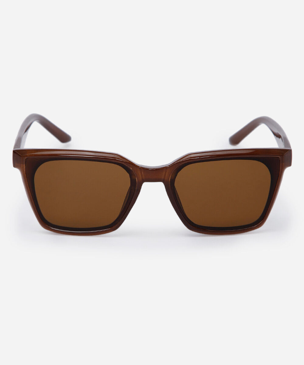 óculos de sol feminino quadrado de acetato triton marrom
