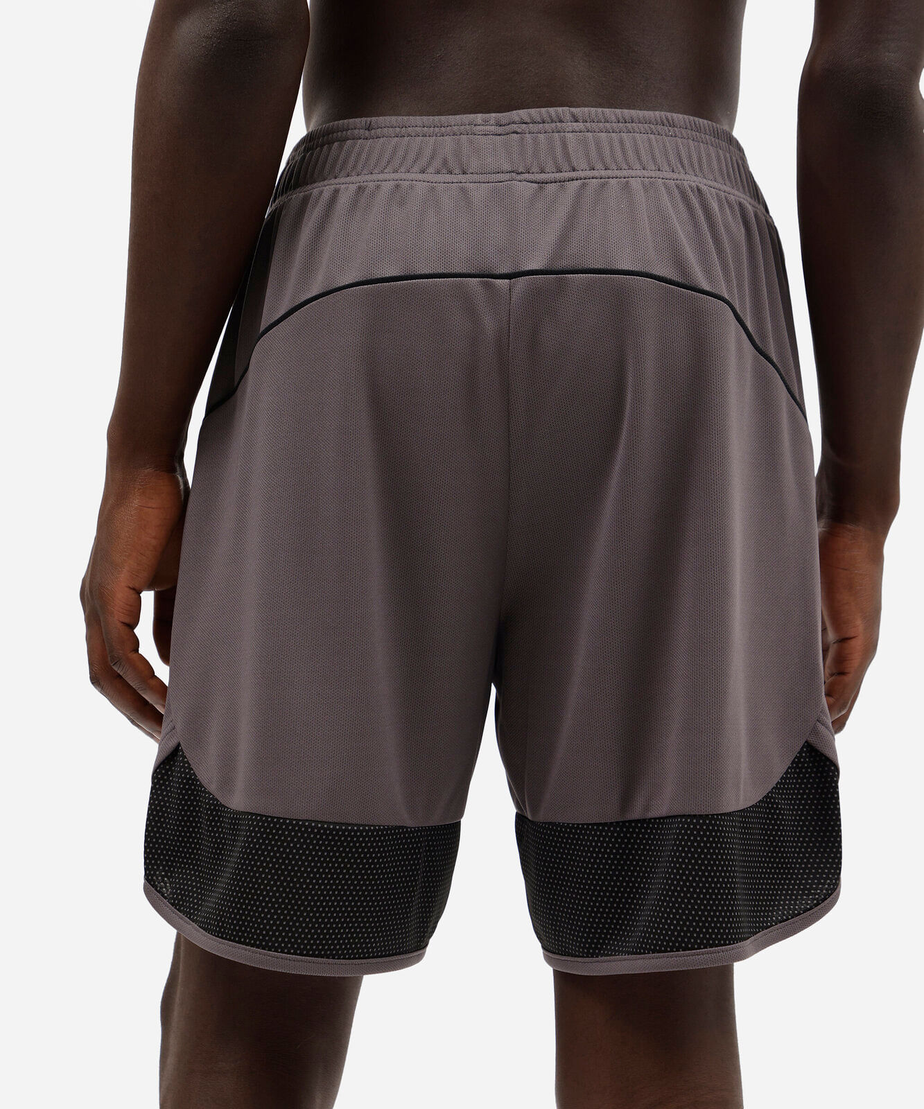 short masculino esportivo texturizado com recorte - chumbo