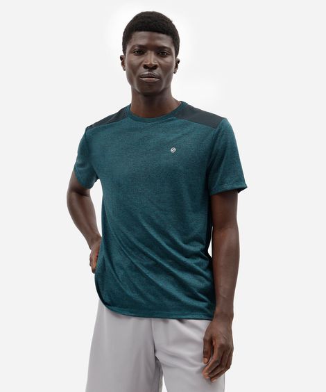camiseta masculina esportiva com recorte verde