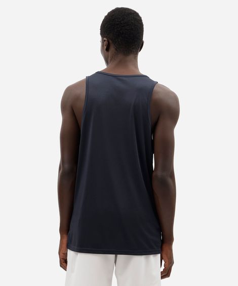 Regata Masculina Esportiva Básica Gola Careca Azul Marinho