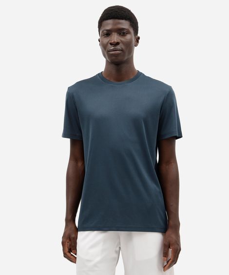 camiseta masculina básica esportiva manga curta azul