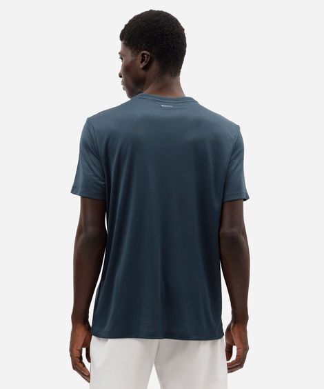 camiseta masculina básica esportiva manga curta azul