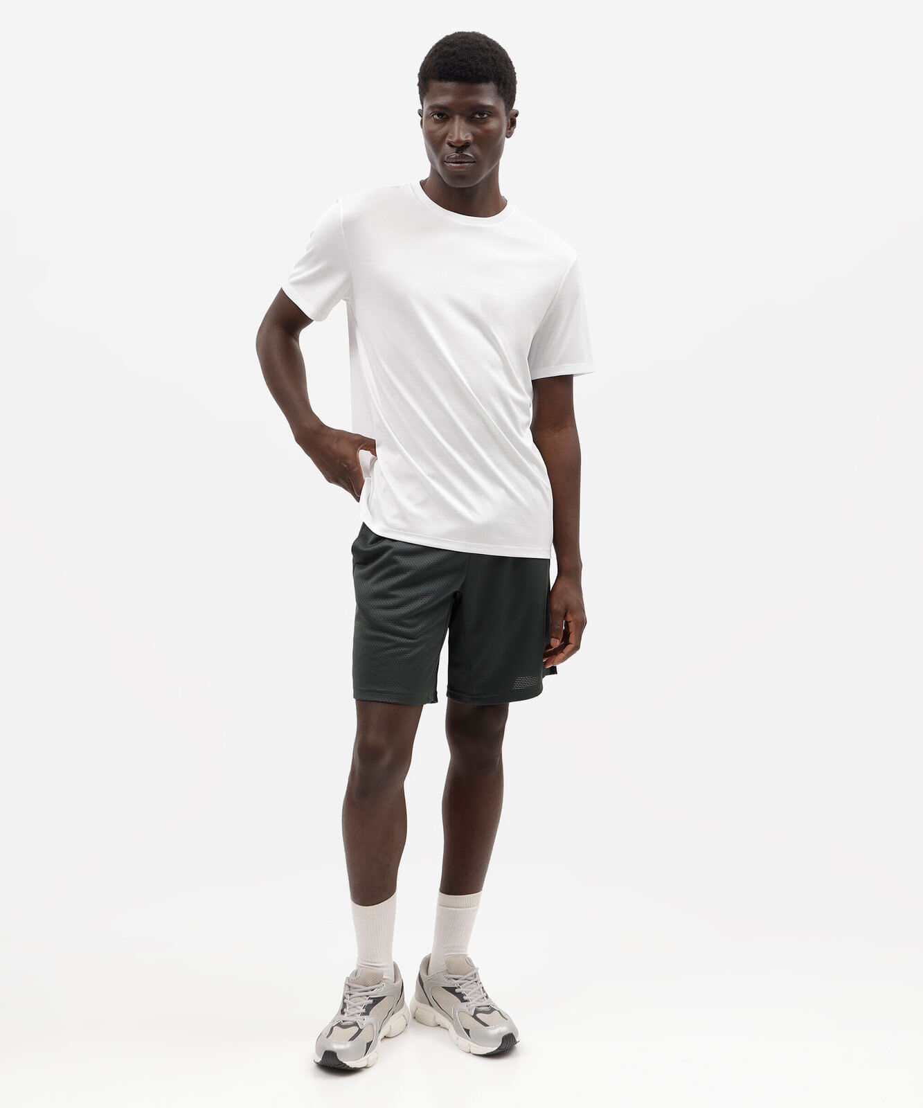 bermuda masculina esportiva texturizada verde