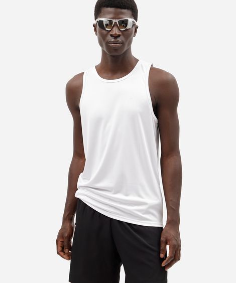 Regata Masculina Esportiva Básica Gola Careca Branca