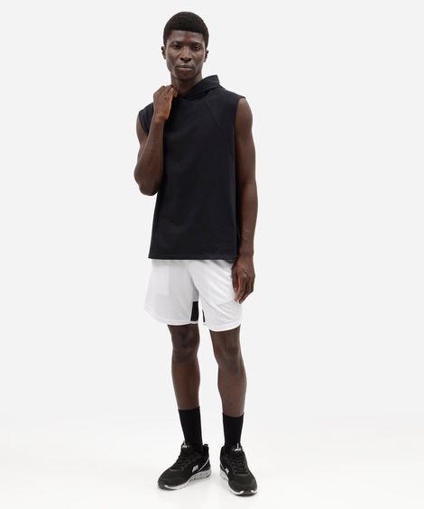 short masculino esportivo texturizado com recorte - branco