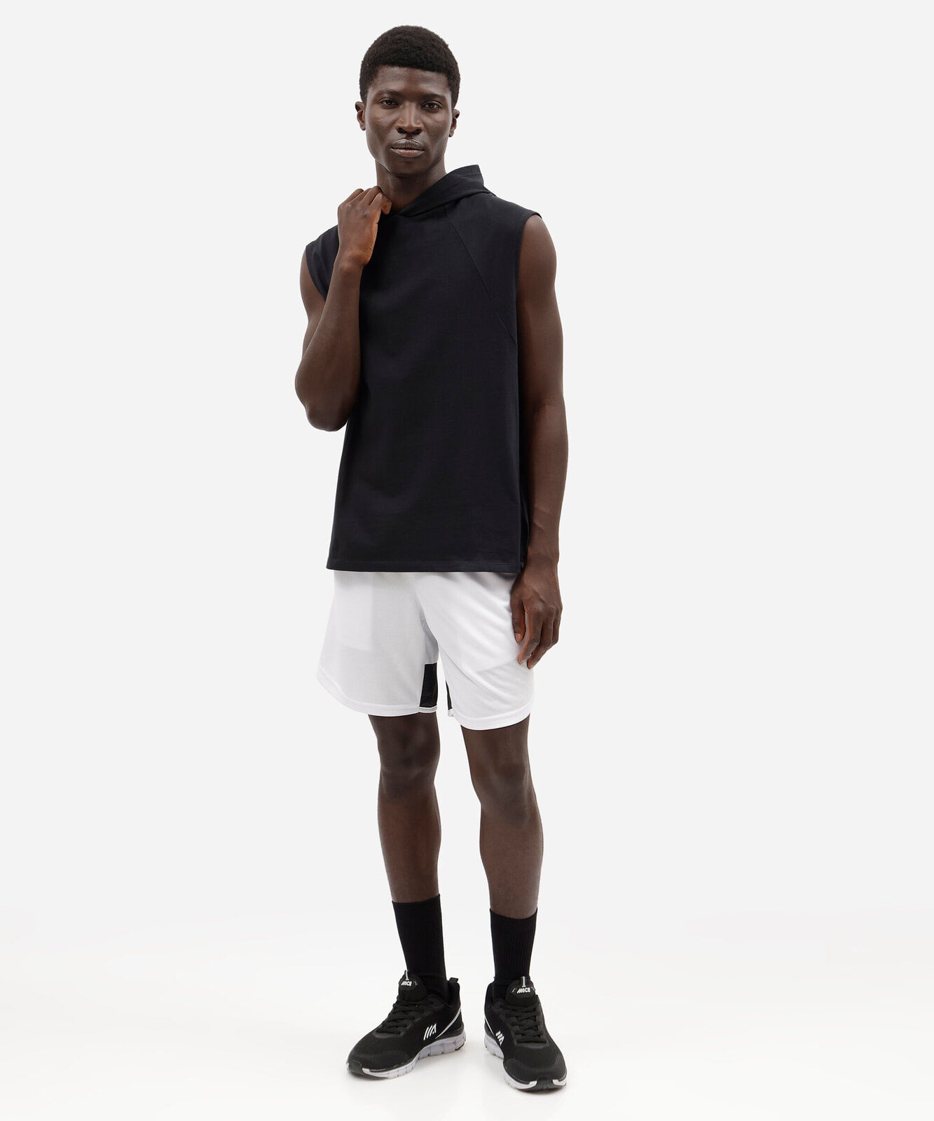 short masculino esportivo texturizado com recorte - branco