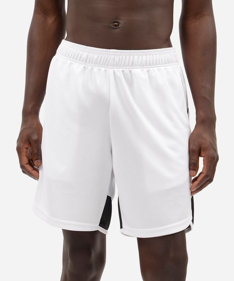 short masculino esportivo texturizado com recorte - branco