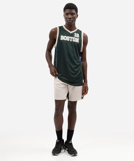 short masculino esportivo texturizado com recorte - bege
