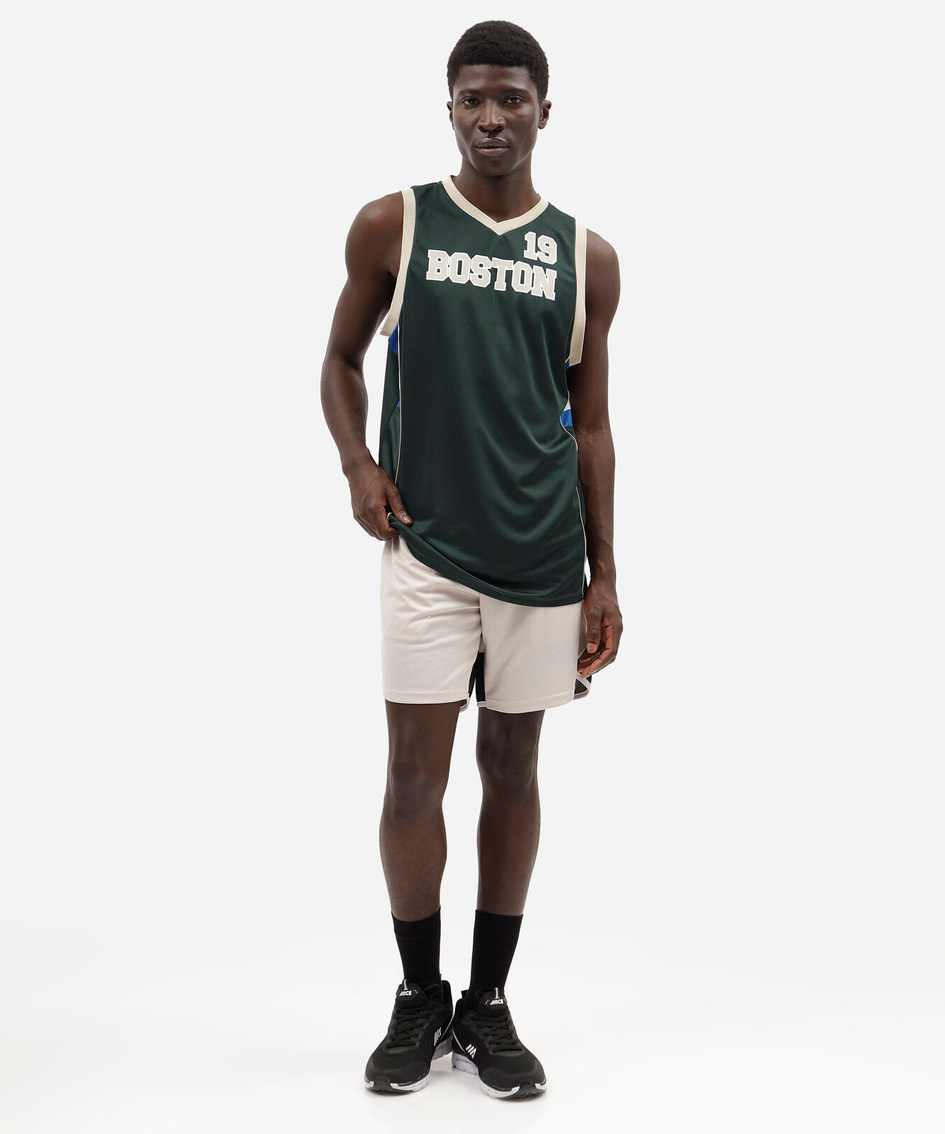 short masculino esportivo texturizado com recorte - bege