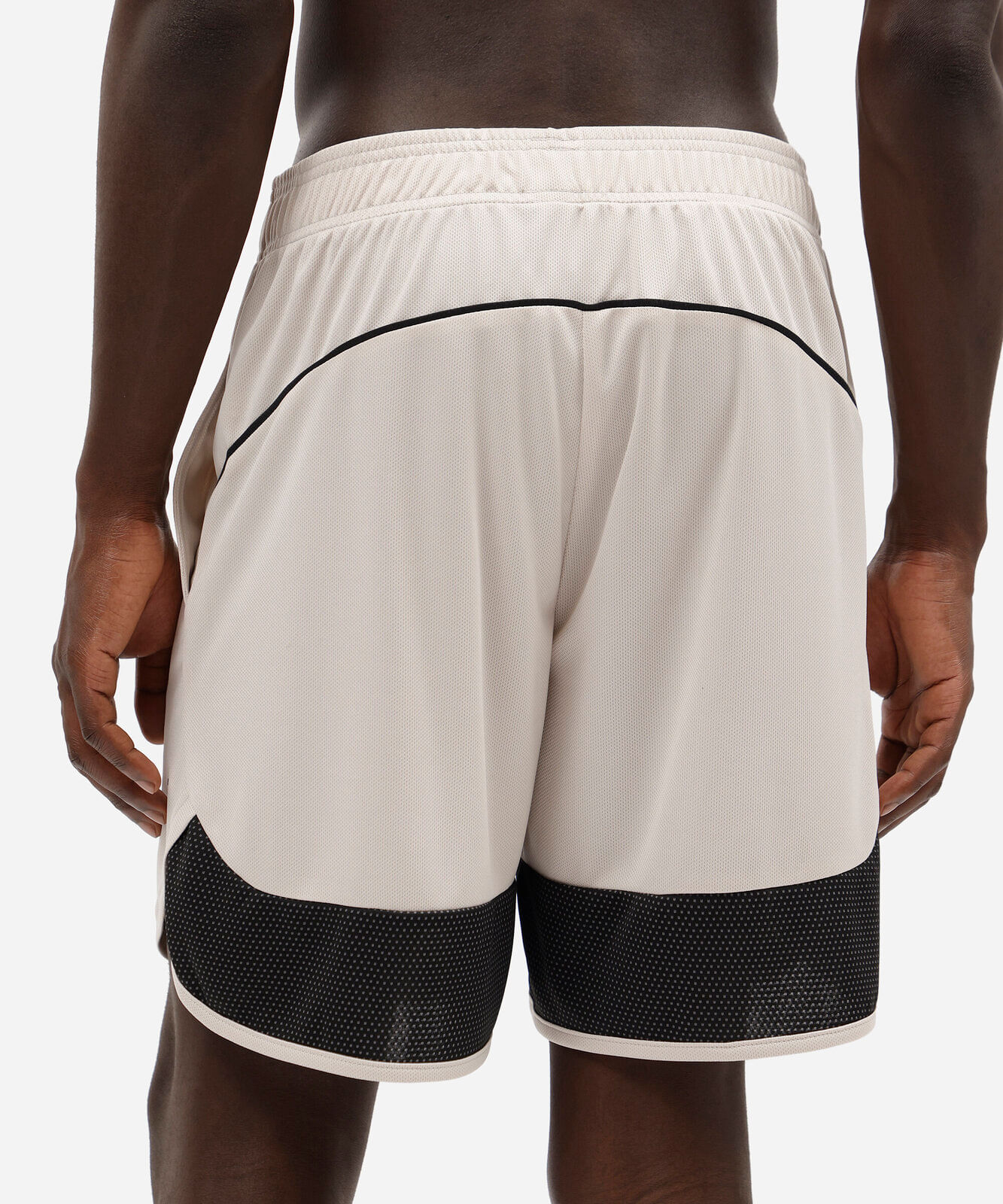 short masculino esportivo texturizado com recorte - bege