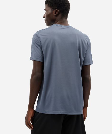 camiseta masculina esportiva com recorte azul