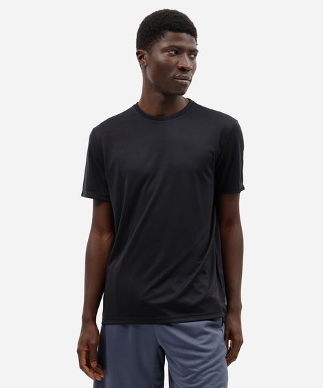 camiseta masculina básica esportiva manga curta preta