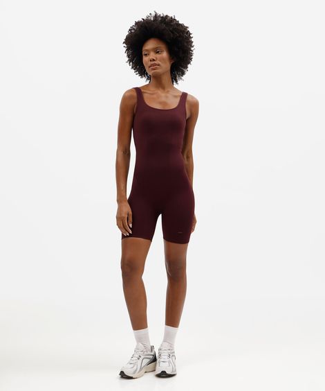 macaquinho feminino esportivo com compressão vinho