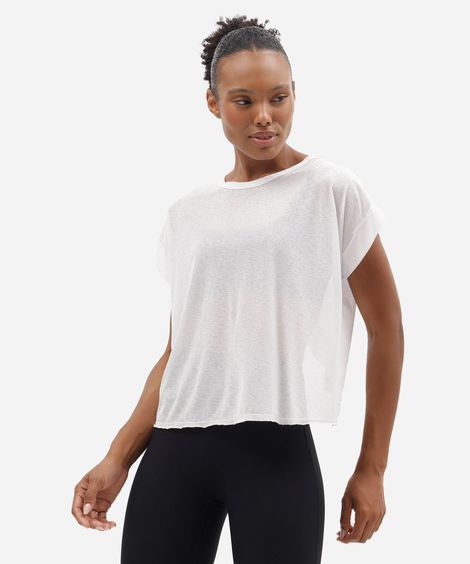 blusa esportiva feminina com recorte branco