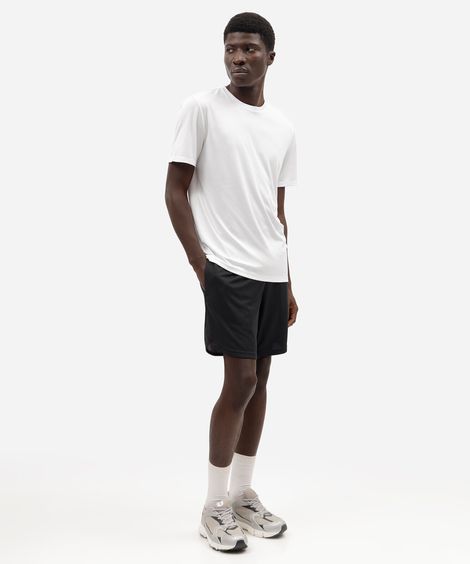 short masculino esportivo texturizado com recorte - preto