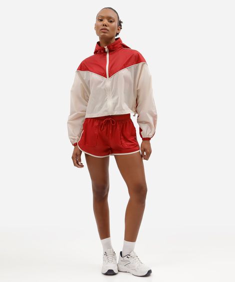short running feminino de poliamida esportivo vermelho